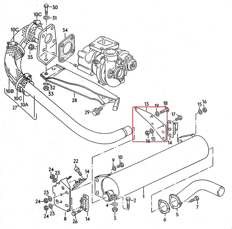 Plate right side exhaust system 068251370 VW T3 / T2.jpg